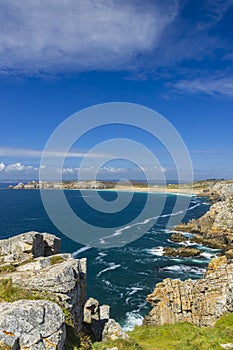 Landscape near Pen-Hir cape (Pointe de Pen-Hir), Camaret-sur-Mer, Crozon, Brittany, France