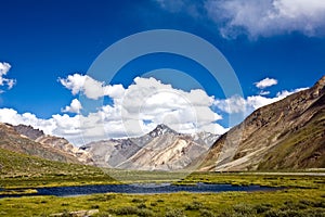 A landscape near Rangdum monastery, Zanskar Valley, Ladakh, Jammu and Kashmir, India. photo
