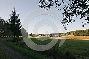 Landscape near Reitzenhain village in german Ore mountains on 21th september 2019