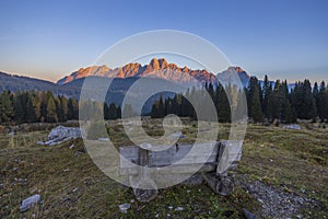 Landscape near Sella di Razzo and Sella di Rioda pass, Carnic Alps, Friuli-Venezia Giulia, Italy photo