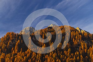 Landscape near Sella di Razzo and Sella di Rioda pass, Carnic Alps, Friuli-Venezia Giulia, Italy photo