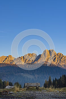 Landscape near Sella di Razzo and Sella di Rioda pass, Carnic Alps, Friuli-Venezia Giulia, Italy photo