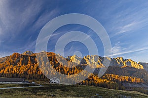 Landscape near Sella di Razzo and Sella di Rioda pass, Carnic Alps, Friuli-Venezia Giulia, Italy photo