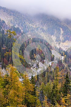 Landscape near Sella di Razzo and Sella di Rioda pass, Carnic Alps, Friuli-Venezia Giulia, Italy photo