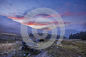 Landscape near Sella di Razzo and Sella di Rioda pass, Carnic Alps, Friuli-Venezia Giulia, Italy photo