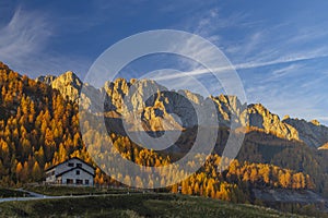 Landscape near Sella di Razzo and Sella di Rioda pass, Carnic Alps, Friuli-Venezia Giulia, Italy