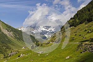 Landscape near Sustenpass with high alpine road, Innertkirchen - Gadmen, Switzerland