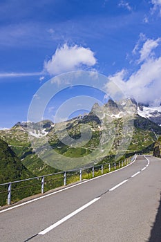 Landscape near Sustenpass with high alpine road, Innertkirchen - Gadmen, Switzerland