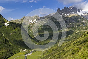 Landscape near Sustenpass with high alpine road, Innertkirchen - Gadmen, Switzerland