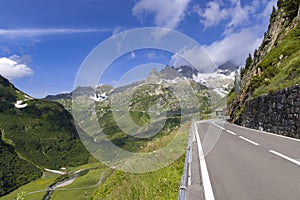 Landscape near Sustenpass with high alpine road, Innertkirchen - Gadmen, Switzerland