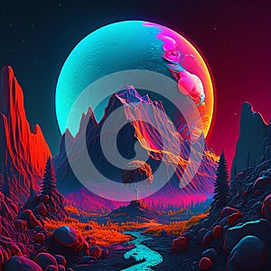 Landscape of the neon planet