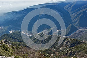 Landscape of Nestos River Gorge near town of Xanthi, Greece