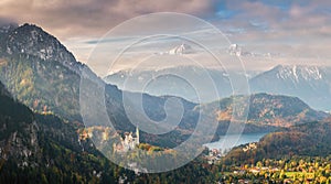 Landscape with Neuscwanstein Castle and Alpsee