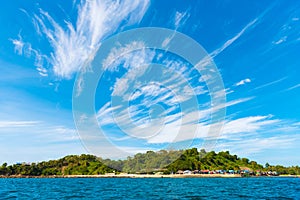 Landscape of Ngapali Beach, Myanmar. Copy space for text.