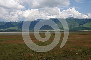 Landscape in the Ngorongoro crater in Tanzania