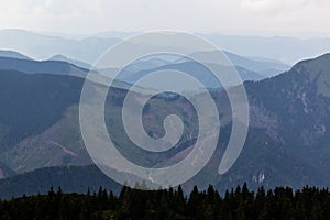 Landscape of Nizke Tatry mountains from Krakova hola mountain, Slovak