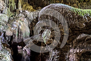 Landscape of Nok Nang Aen Cave at Lam Khlong Ngu National Park, Kanchanaburi, Unseen in Thailand