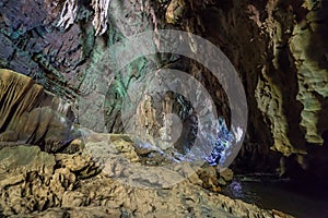 Landscape of Nok Nang Aen Cave at Lam Khlong Ngu National Park, Kanchanaburi, Unseen in Thailand