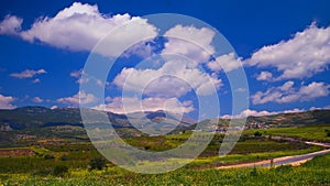 Landscape of the north of the Golan Heights at spring Israel