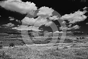 Landscape of the north of the Golan Heights at spring Israel