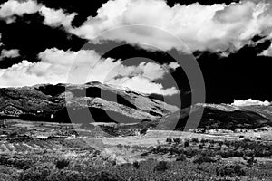 Landscape of the north of the Golan Heights at spring Israel