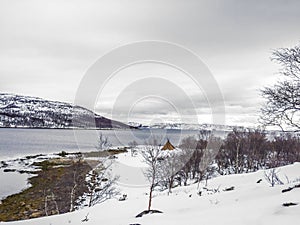 Landscape in Norway under snow