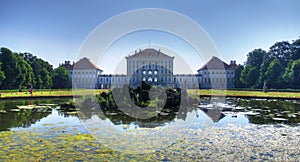 Landscape of Nymphenburg, view from pond