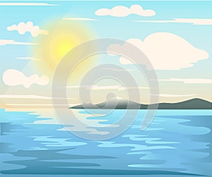 Landscape ocean summer water holiday travel Beach and tropical sea with bright sun