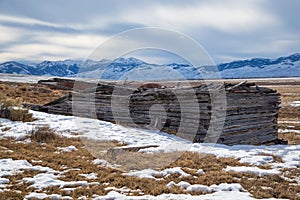 Landscape of old forgotten homestead