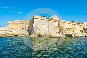 Landscape with old Fort Rinella, Kalkara, Malta