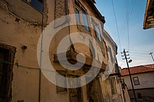 Landscape with old Turkish houses in the area near the fortress. Ankara, Turkey