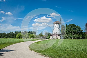 Landscape with an old windmill.