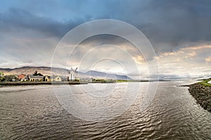 Landscape with an old windmill  at Blennerville in Tralee Bay