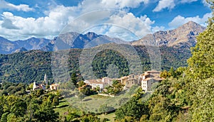 Landscape with Olmi Cappella village, Corsica