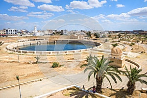 Landscape with one of Aghlabid Basins. Kairouan, Tunisia