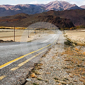 Landscape with the outgoing road. Altai Mountains photo