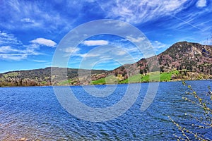 Landscape over the lake in Bayern countryside