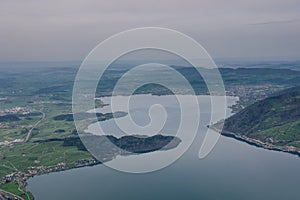 Landscape over Lake Lucerne from Rigi-Kulm viewpoint