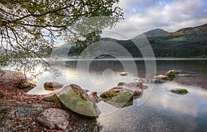 Landscape over Llyn Cwellyn in Snowdonia