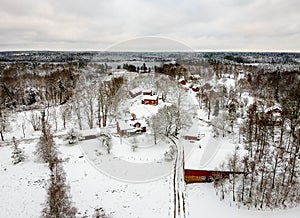 Landscape over Swedish small village