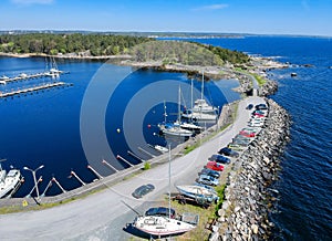 Landscape over Swedish yacht marina