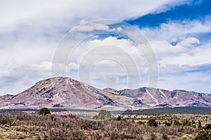 Landscape overlooking peak and abajo peak mountains photo