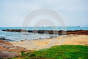 The landscape of Pacific ocean and Yeliu geopark at Taipei, Taiwan, Republic of China