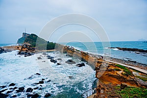 The landscape of Pacific ocean and Yeliu geopark at Taipei, Taiwan, Republic of China