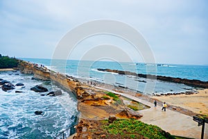 The landscape of Pacific ocean and Yeliu geopark at Taipei, Taiwan, Republic of China