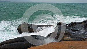 The landscape of Pacific ocean and Yeliu geopark at Taipei, Taiwan, Republic of China