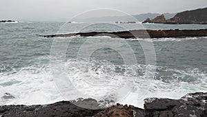 The landscape of Pacific ocean and Yeliu geopark at Taipei, Taiwan, Republic of China