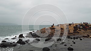 The landscape of Pacific ocean and Yeliu geopark at Taipei, Taiwan, Republic of China