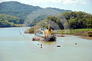 Landscape of the Panama Canal.