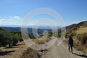 Landscape Panorama along Circular del RÃÂ­o Monachil Hike near Granada, Spain photo